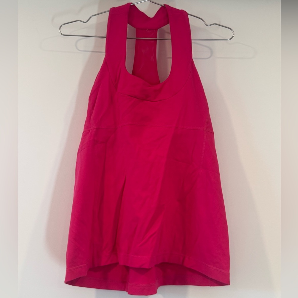 Vintage Lululemon Pink Halter Tank with Shelf Bra & Mesh Racerback